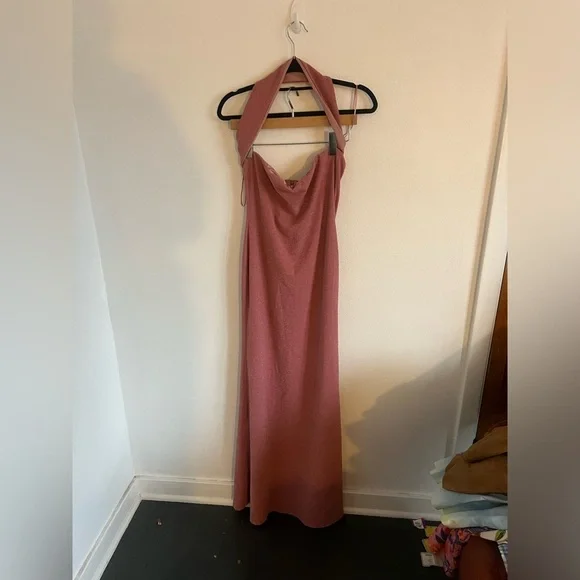 chandra lace detail satin maxi dress Satin Lace Detail Camisole Maxi Dress - Champagne